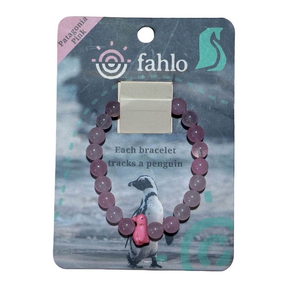 Fahlo Patagonia Pink Beaded Penguin Tracking Bracelet NWT